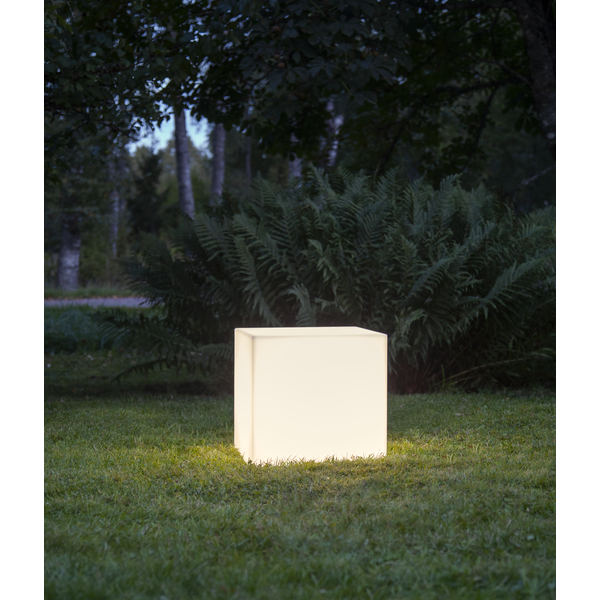 LED-Deko-Würfel SQUARE, weiß, Größe 38x38 cm