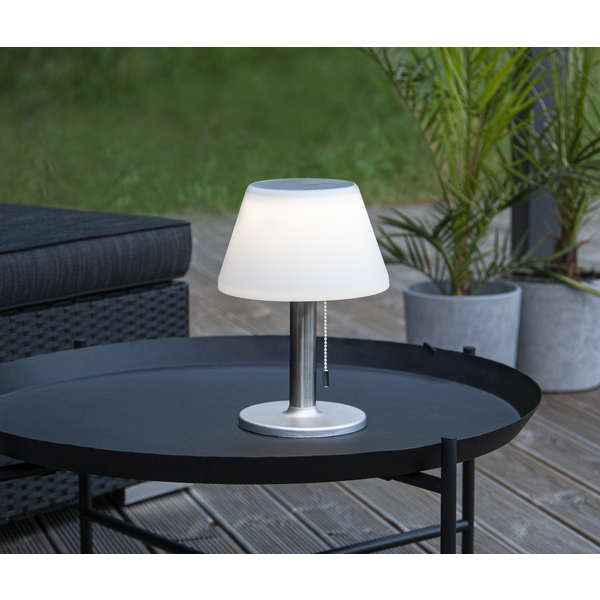 LED-Solar-Tischlampe SOLIA, weiß, Kunststoff/Edelstahl