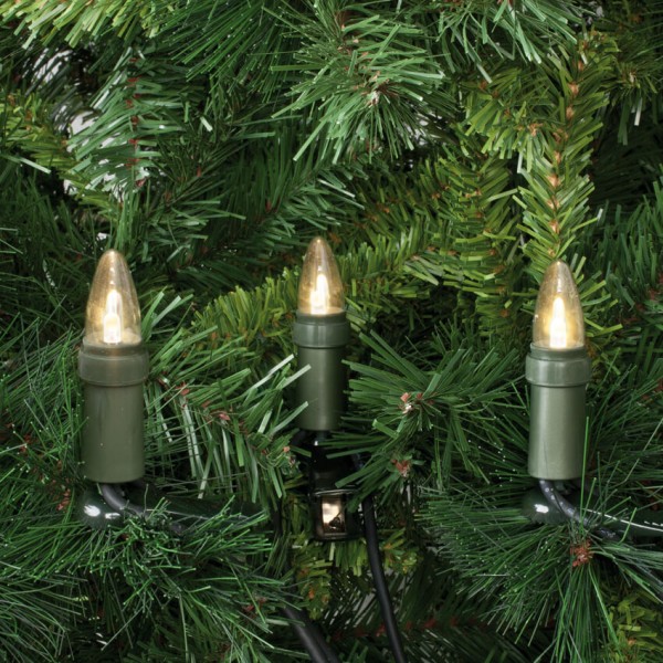 LED-Weihnachtsbaumkette, klar/grün, LED/E10/3V/0,1W, mit teilbarem Stecker