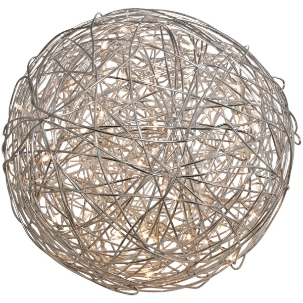 LED Dekoleuchte Drahtball TRASSEL, silber, Ø 37,5 cm